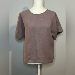 Amour Linen  Porto Oversized Linen Top in Dusty Rose Size XS